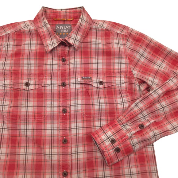 Ariat Tops - Rebar Made Tough DuraStretch Work Shirt 10039431 Red Plaid Womens Small